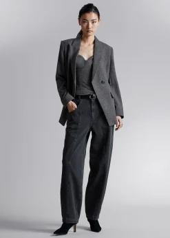 Montert Asymmetrisk Ullblazer
