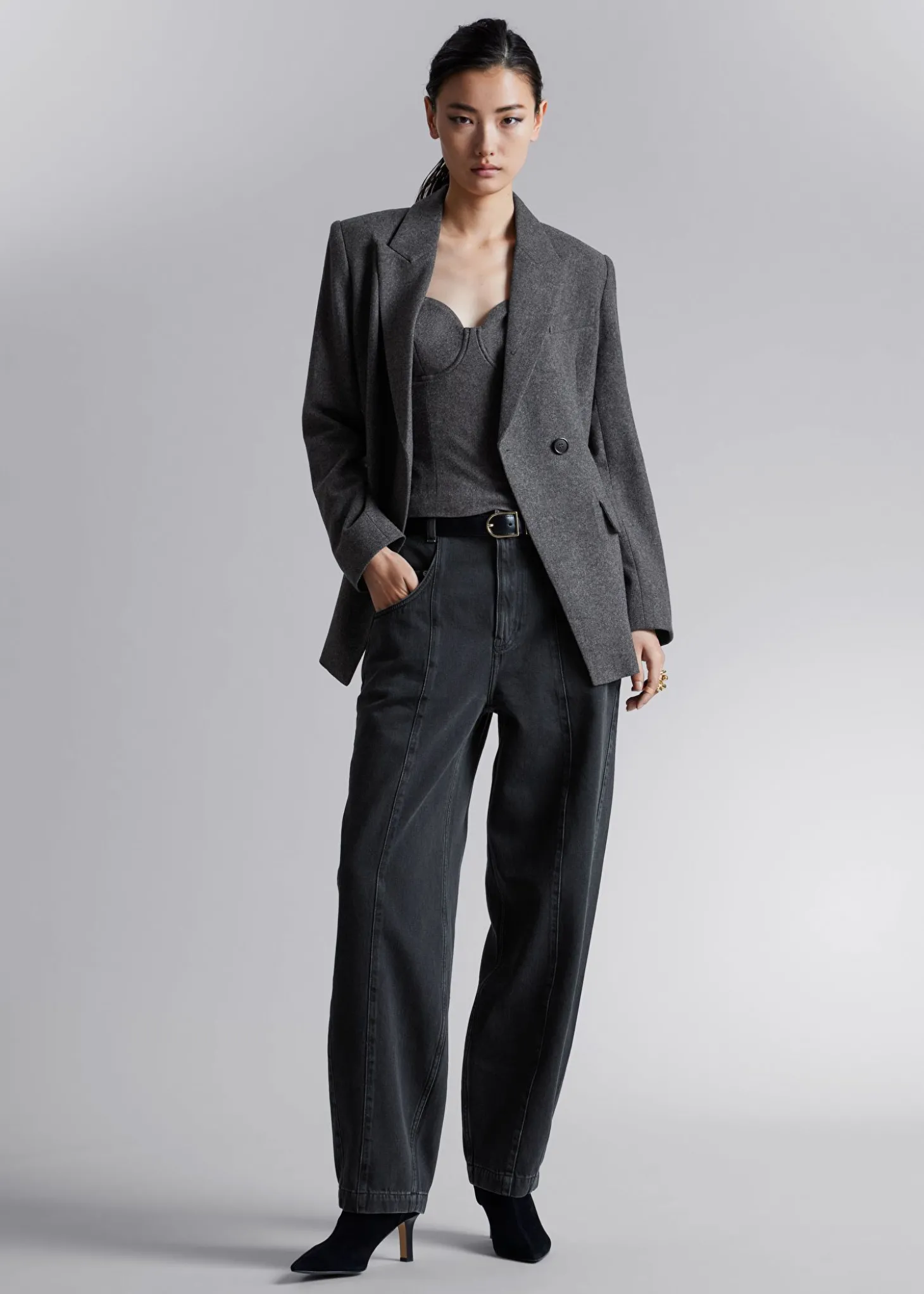 Montert Asymmetrisk Ullblazer