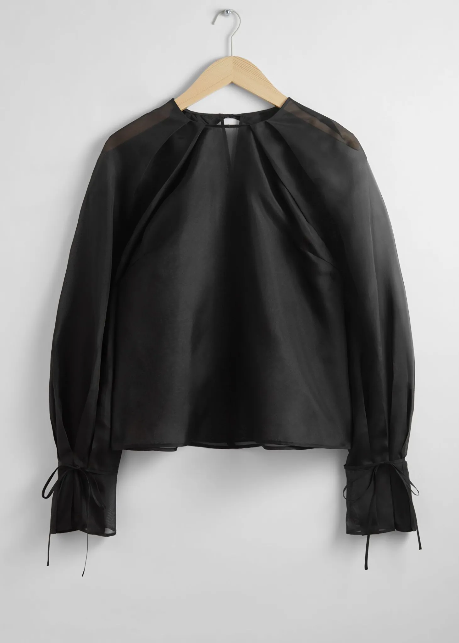 Organza Bluse I Gjennomsiktig Silke