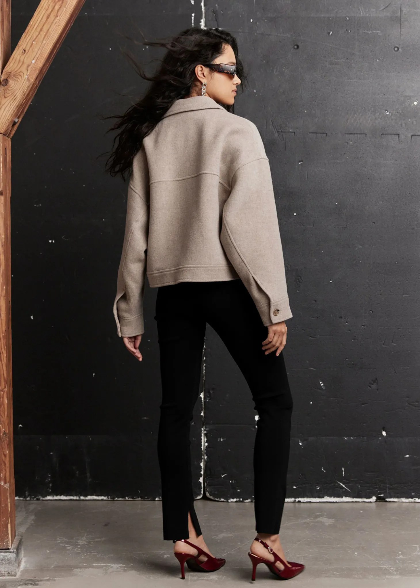 Oversized Jakke I Ullblanding