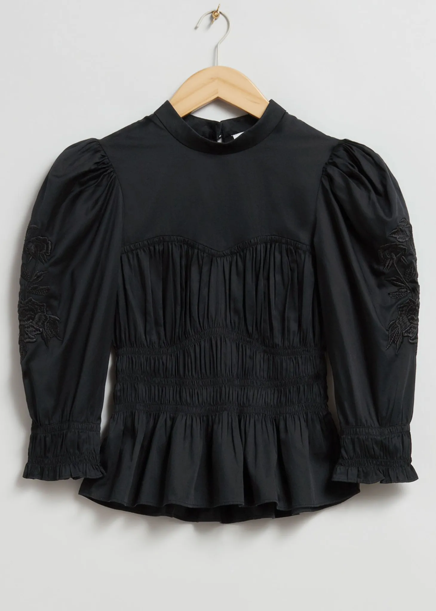 Puff Sleeve Peplum Bluse