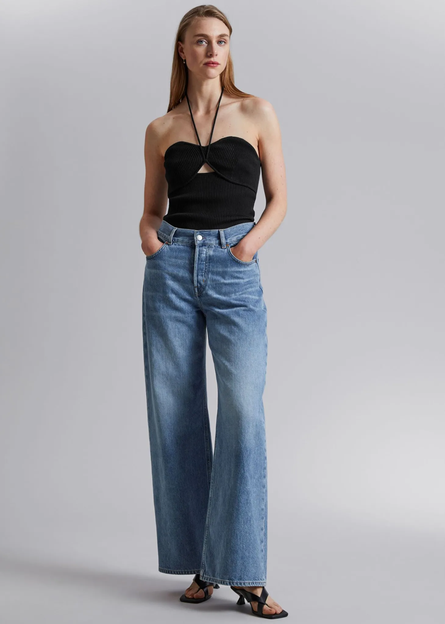Ribbet Halterneck Bustier Topp
