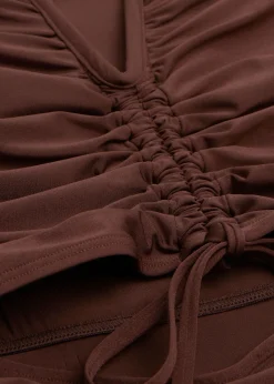 Ruched Bandeau Badedrakt