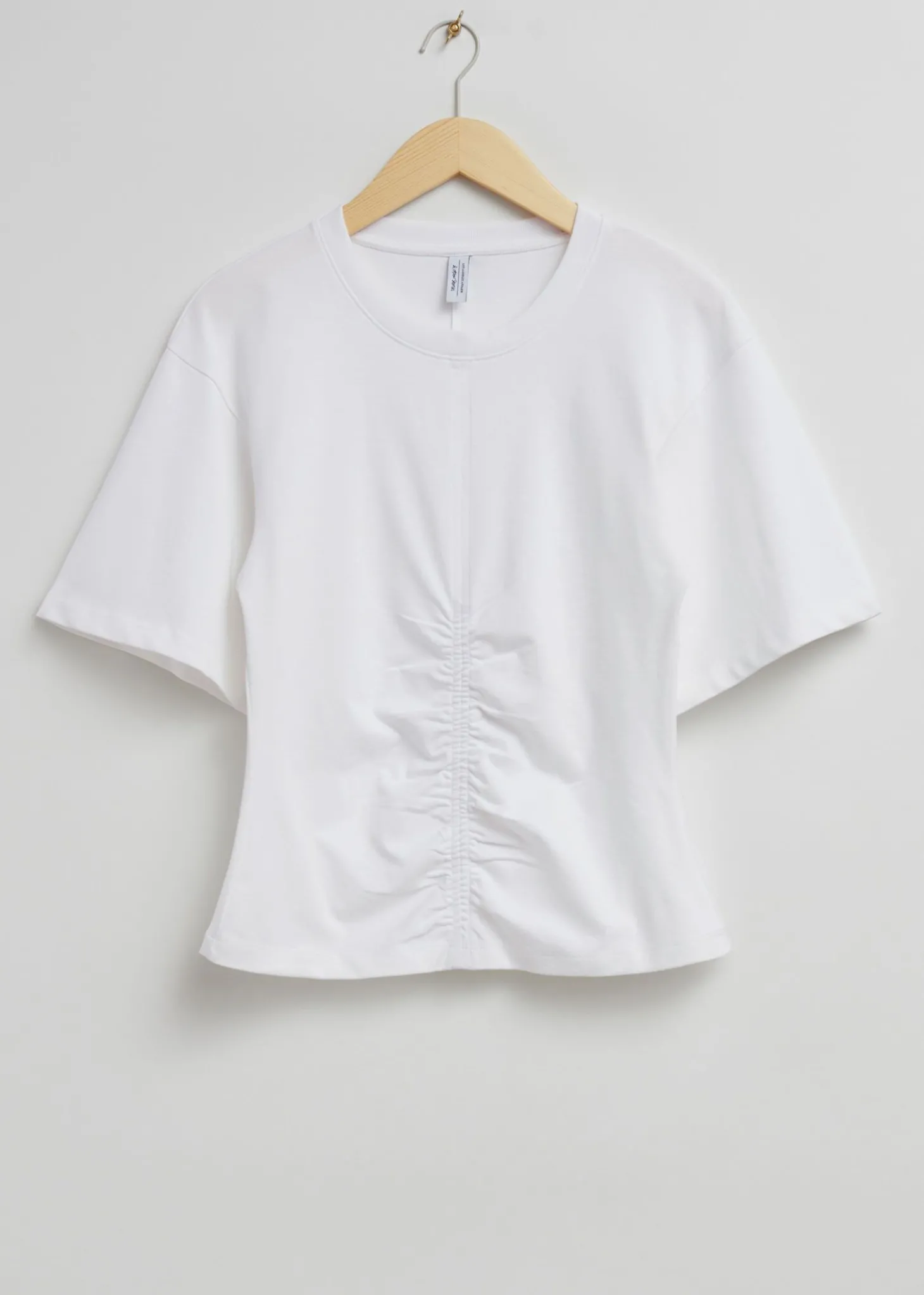 Ruched T-Skjørte Med Rund Hals