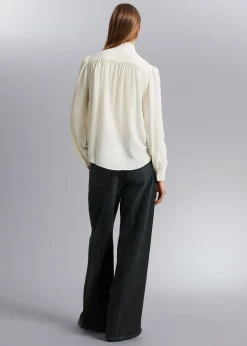 Silkebluse Med Halsband