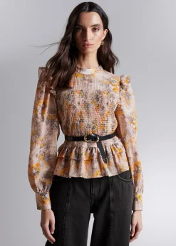 Smocked Frill Bluse