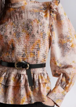 Smocked Frill Bluse