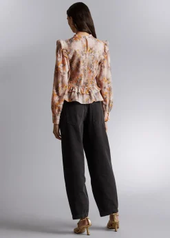 Smocked Frill Bluse
