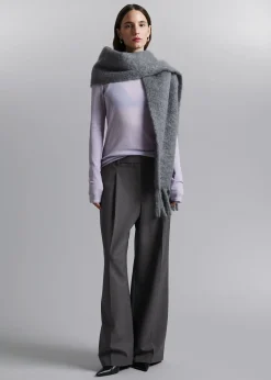 Stort Mohair-Blend Skjerf