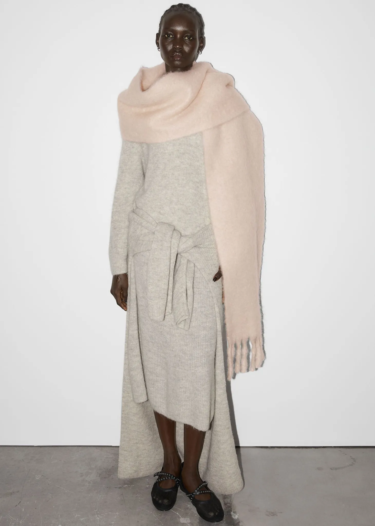 Stort Mohair-Blend Skjerf