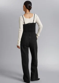 Strappy Denim Jumpsuit