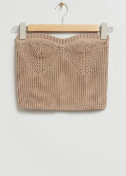Strikket Bandeau Tube Topp