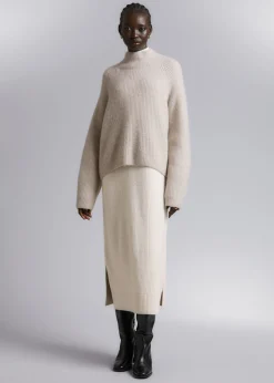 Strikket Mock Neck Jumper