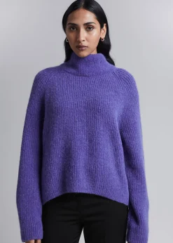 Strikket Mock Neck Jumper