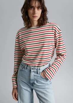 Stripete Jersey Topp