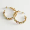 Teksturerte Rhinestone Mini Hoop Oredobber