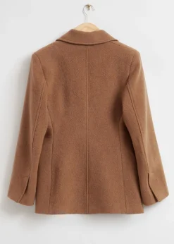 Topstitch Detail Mohair-Blend Blazer