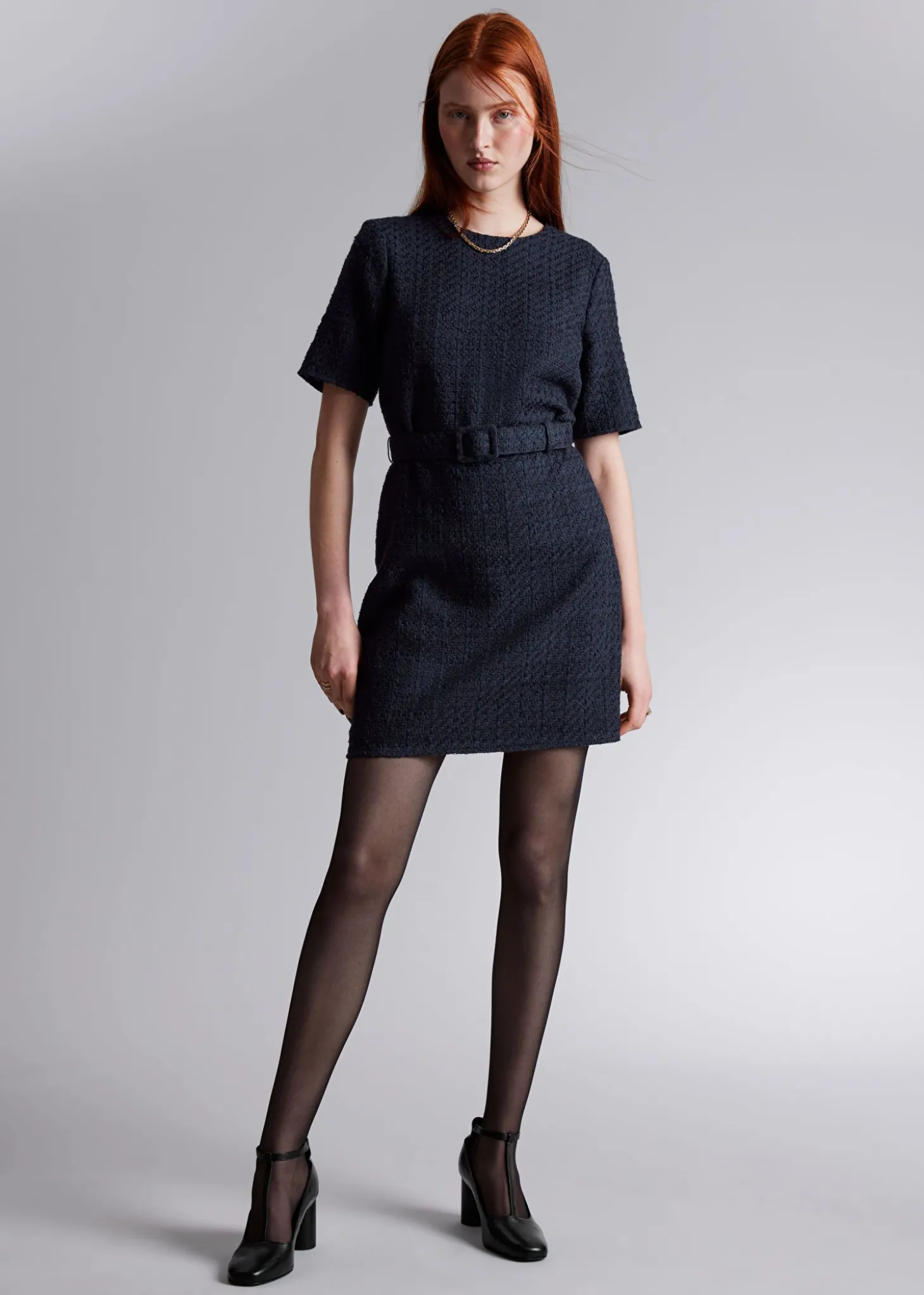 Tweed Belted Mini Kjole