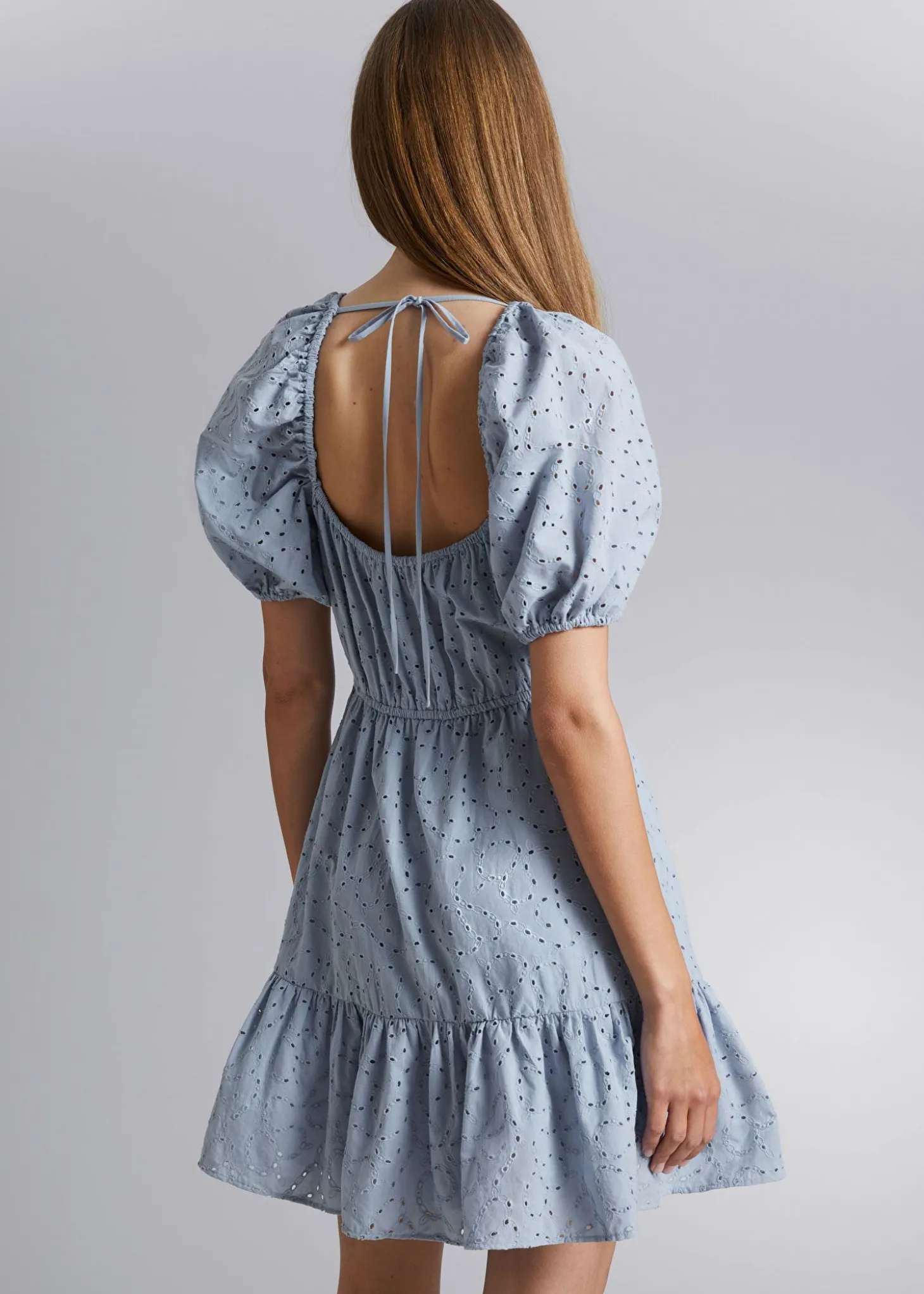 Voluminos Broderie Anglaise Minikjole