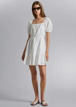 Voluminos Broderie Anglaise Minikjole