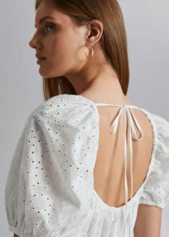 Voluminos Broderie Anglaise Minikjole