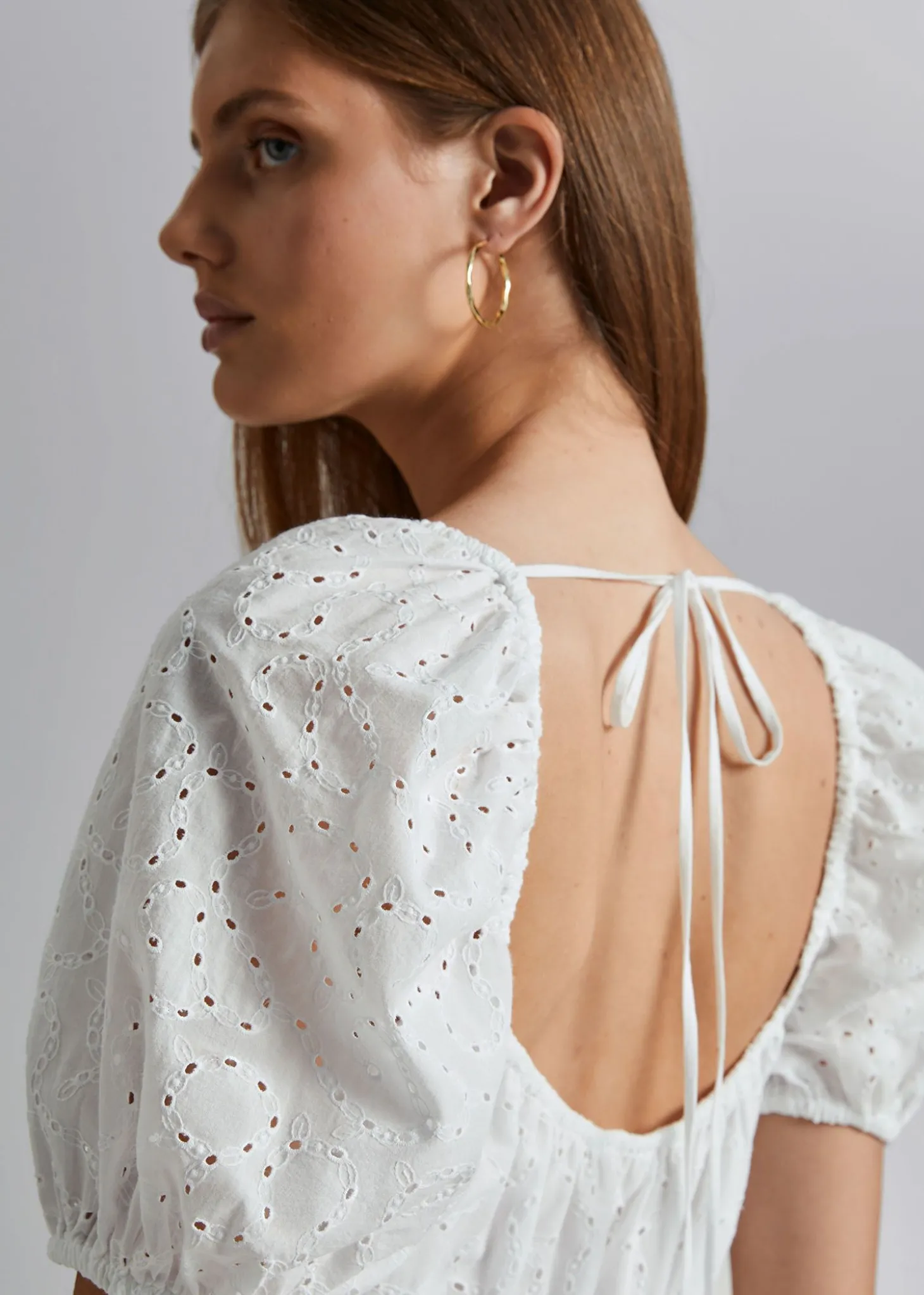 Voluminos Broderie Anglaise Minikjole